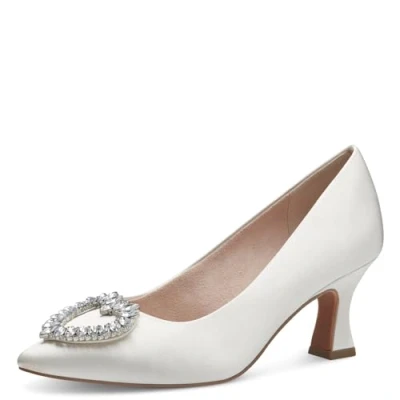Abbildung von MARCO TOZZI by Guido Maria Kretschmer Damen Pumps Spitz Elegant, Weiß (Ivory Satin), 39 EU