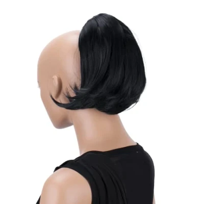 Abbildung von CAISHA Haarteil Nora Dutt Zopf Bun Mit Butterflyklammer Haarknoten Brautfrisur Hepburn Haargummi Schwarz H401