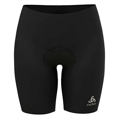 Abbildung von Odlo Damen Fahrradhose Kurz Essential I Gepolsterte Radlerhose Shorts, Schwarz, L EU