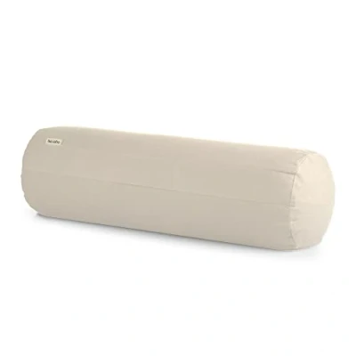 Abbildung von basaho Yoga Bolster Yogarolle Bio Baumwolle (OCS Zertifiziert) Buchweizenschalen Abnehmbarer und waschbarer Bezug Rolle Yogakissen (Natur)