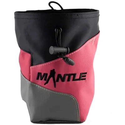 Abbildung von Mantle Chalkbag Kreidebeutel Crimpy in schwarz/apricot/grau für Kletterkreide zum Bouldern und Klettern