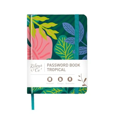Abbildung von Rileys &amp; Co. Kompaktes Terrazzo Passwortbuch Alphabetisch Sortiert, Sicherer Login Organizer, Internet Website Benutzernamen Manager Tragbar Und Praktisch (Grün, 15,2 x 11,4 cm)