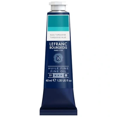 Abbildung von Lefranc Bourgeois 301777 Feine Ölfarbe in hervorragender Qualität,lichtecht mit gleichmäßige Konsistenz, 40ml Tube, ideal für Keilrahmen, Leinwand, Malkarton Cölinblau Farbton