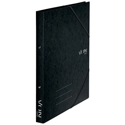 Abbildung von VON Leitz Ringbuch A4, Mit 2 Ringen, Gummibandverschluss, Karton, 25 mm Rückenbreite, für 140 Blatt, Ringordner Schule, Studium &amp; Haushalt, 5 Stück, Schwarz, 30120095
