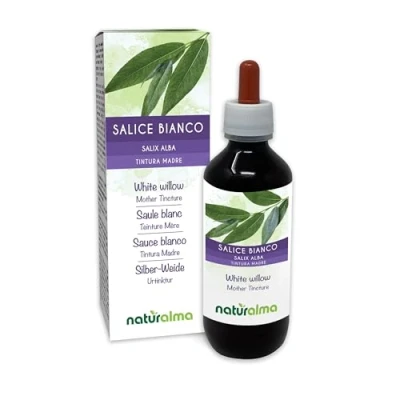 Abbildung von Silber Weide (Salix alba) Rinde Alkoholfreier Urtinktur Naturalma Flüssig Extrakt Tropfen 200 ml Nahrungsergänzungsmittel Veganer
