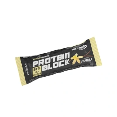 Abbildung von Best Body Nutrition Protein Block, Vanille, 51% pro Riegel, 15 x 90 g Riegel Karton, 1.35 kg