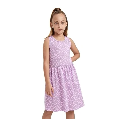 Abbildung von DeFacto Mädchen B0673a8 Casual Dress, Lilac, 10 11 Jahre EU