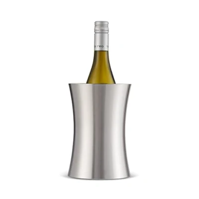 Abbildung von Oak &amp; Steel Premium Silber Doppelwandiger Edelstahl weinkühler mit Geschenkbox Sektkühler Flaschenkühler, manschette Elegant Robust