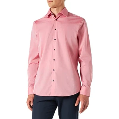 Abbildung von Seidensticker Herren Slim Fit Langarm Hemd, Rot, 42