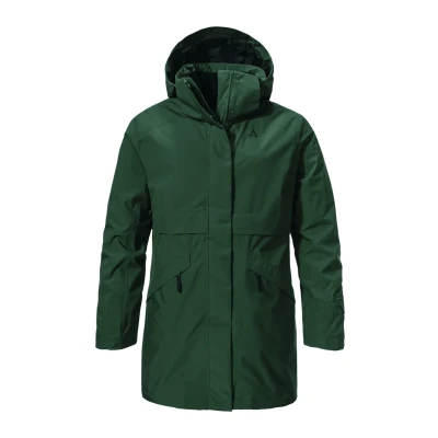 Abbildung von Schöffel Urban INS Style Malkay Regenjacke / wasserabweisende Jacke, Damen, Größe: 38, Grün