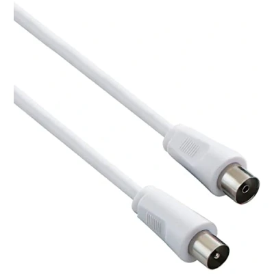 Abbildung von PremiumCord TV Koaxial Antennen Kabel 5m, 75 Ohm, IEC Stecker auf Buchse, Abgeschirmt für DVB C, T/T2, 4K UHD 2160p, FULL HD 1080p 3D, Farbe weiß