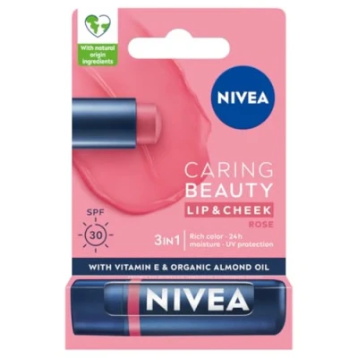Abbildung von NIVEA Pflegende Lippenstift Caring Beauty 3in1 Rose 4,8g