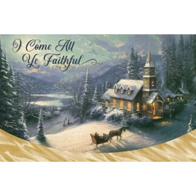 Abbildung von DaySpring Thomas Kinkade Oh Come All Ye Faithful 18 Weihnachtskarten und Umschläge (U1008)