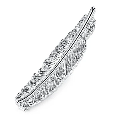 Abbildung von HONEY BEAR Herren Hochzeit Krawattennadel Krawattenklammer Tie Clip Edelstahl Geschenk Feder,MEHRWEG