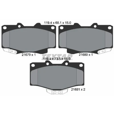 Abbildung von TEXTAR 2167904 Bremsbelagsatz mit akustischer Verschleißwarnung TOYOTA: Land Cruiser Prado 90, 4Runner, HILUX 6 Pick up