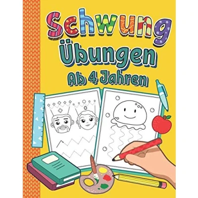 Abbildung von Schwungübungen ab 4 Jahren: Erste Schwünge Spielend Lernen um das Schreiben und Zeichnen in der Grundschule zu Erleichtern Perfektes Lernheft für Kindergarten, Vorschule 1. Klasse