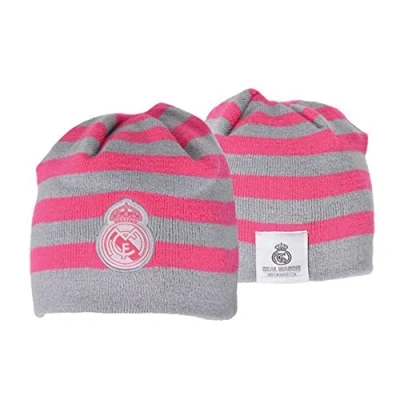 Abbildung von Real Madrid Unisex Mütze gestreift Damen Erwachsene, rosa und grau, M