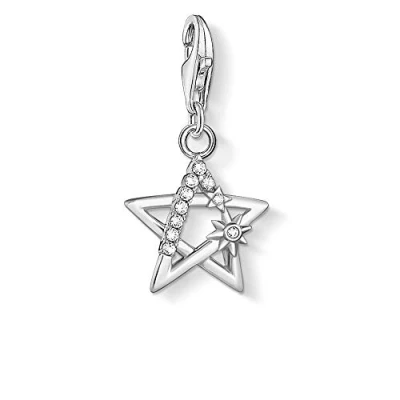 Abbildung von Thomas Sabo Charm Anhänger, Sterlingsilber, Zirkonia, Stern mit Steinen, Silber