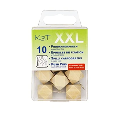 Abbildung von K3T 48366 Pinnwandnadeln aus Holz Octagonal XXL, 10er Packung
