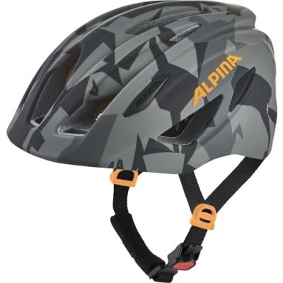 Abbildung von ALPINA PICO Flash, Black camo orange Gloss, 50 55 cm, sicherer Fahrradhelm für Kinder mit integriertem Licht