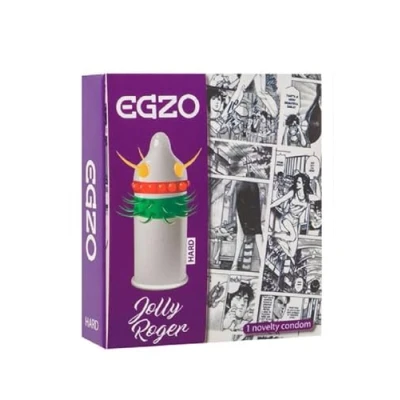 Abbildung von EGZO Cocky Friend CF 3 (hard) «lila» 1 Spezialkondom Variante: Jolly Roger