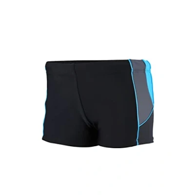 Abbildung von Aquarti Jungen Kurze Badehose mit Einsätzen Seitlich, Farbe: Schwarz/Graphit/Blau, Größe: 128