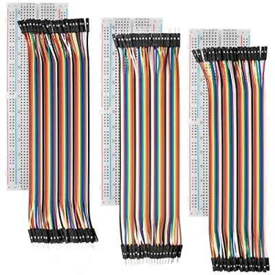 Abbildung von AZDelivery Breadboard Kit 3X Jumper Wire m2m/f2m/f2f + 3er Set MB102 kompatibel mit Raspberry Pi inklusive E Book!