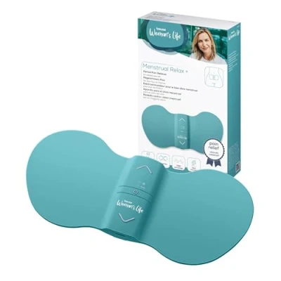 Abbildung von Beurer EM 55 Menstrual Relax+, Menstruationspad mit TENS und Wärme Funktion, gegen Menstruationsschmerzen Schmerzen aus Endometriose, natürliche Linderung, extra große Wärmefläche, tragbar, Akku