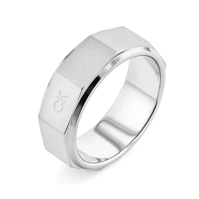 Abbildung von Calvin Klein Brushed Polished Faceted BOLT Ring silvercoloured, Herren, Größe: 64, Silver coloured