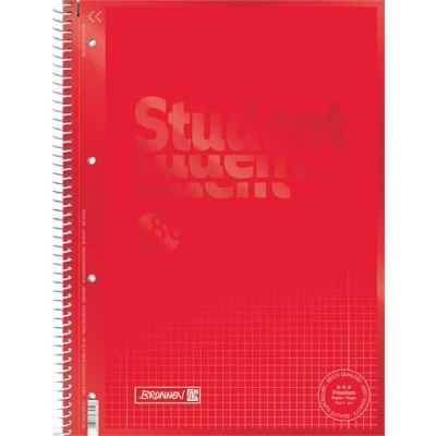 Abbildung von Brunnen 1067928123 Notizblock / Collegeblock Student Colour Code (A4 kariert, Lineatur 28, 90 g/m², 80 Blatt) rot