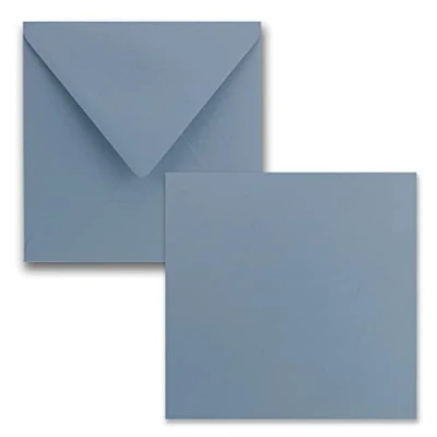 Abbildung von FarbenFroh by GUSTAV NEUSER Quadratisches Einzelkarten Set 15 x cm mit Brief Umschlägen Graublau 25 Stück für Grußkarten &amp; mehr
