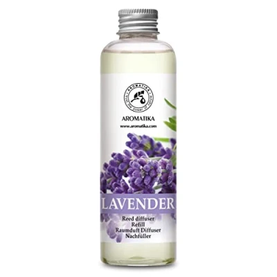 Abbildung von Raumduft Nachfüllflasche Lavendel 200ml Nachfüller mit Naturreinem Ätherischen Öl Intensiv &amp; Langanhaltend Aroma Natürlich Refill