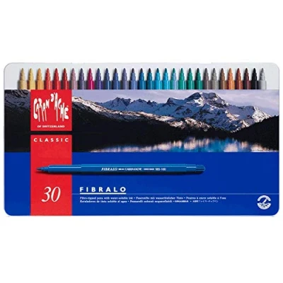 Abbildung von CARAN d&#039;ACHE FIBRALO Aquarelle Filzstifte in Metallbox 30 Stück