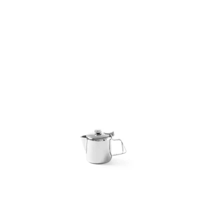 Abbildung von HENDI Kaffeekanne Edelstahl 0,6 l 10 cm Durchmesser 14 hoch Klappdeckel spülmaschinengeeignet, Teekanne