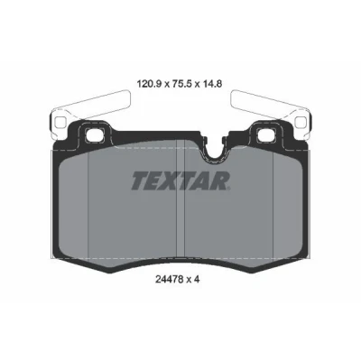 Abbildung von TEXTAR 2447801 Bremsbelagsatz für Verschleißwarnanzeiger vorbereitet MINI: Hatchback, Convertible, Clubman
