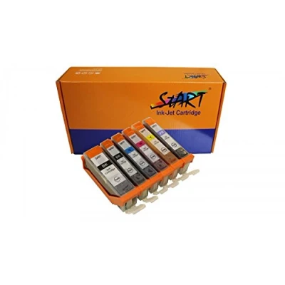 Abbildung von START 6 kompatible Tintenpatronen als Ersatz für Canon PGI 580 PGBK XXL Blac. CLI 581BK Photo Black. 581C Cyan. 581M Magenta. 581Y Yellow. 581PB Blue