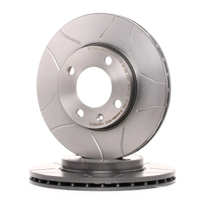 Abbildung von BREMBO MAX LINE 09.4765.75 Bremsscheibe 239 20 4 innenbelüftet, geschlitzt beschichtet mit Schrauben VOLKSWAGEN: GOLF 1 Cabriolet, 2, 3