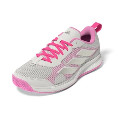 Abbildung von adidas Performance Avaflash Tennisschuh für Sandplätze Core white/silvercoloured/lucid pink, Damen, Größe: 38, white/silver coloured/lucid pink
