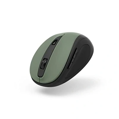 Abbildung von Hama ergonomische Funkmaus kabellos (6 Tasten, 2,4GHz, 800/1200/1600dpi, optische Maus kabellos, wireless, ergonomisch, Computermaus, für Laptop/PC/Notebook, Rechtshänder, USB Empfänger) opalgrün