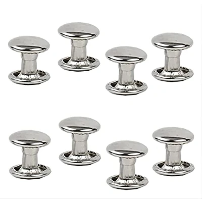 Abbildung von 300 Sets silberne Edelstahl Ledernieten, Doppelkappen Nieten, röhrenförmige Metallnieten, Reparaturen, Dekoration, Bastelzubehör für Leder, Handwerk, Kleidung, Schuhe, Taschen, Gürtel (6 mm, Silber)