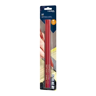 Abbildung von LYRA L4338006, Zimmermannstift 333® oval 30cm lang, Bleistift in Profi Ausführung, ideal für Markierungen auf Holz, 3 Stück im Blister