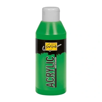 Abbildung von KREUL 84233 Solo Goya Acrylic permanentgrün, 250 ml Flasche, cremige vielseitig einsetzbare Acrylfarbe in Studienqualität, auf Wasserbasis, schnell und matt trocknend, gut deckend, wasserfest