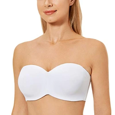 Abbildung von DELIMIRA Damen Minimizer Trägerloser BH mit Bügel ohne Polster Geformte Cups Weiss 75G