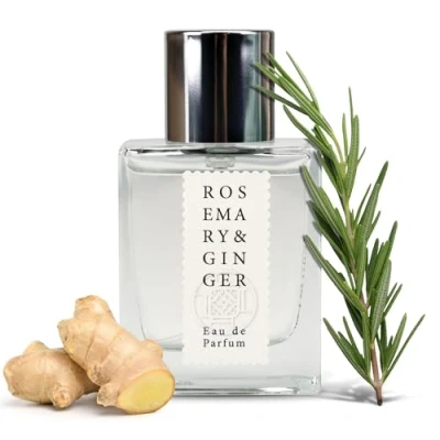 Abbildung von Jean &amp; Len Rosemary Ginger Eau de Parfum, würzig frischer Duft nach Rosmarin Ingwer, hergestellt in Manufakturarbeit, minimalistische Glasflasche, Parfum für Damen und Herren, 30 ml