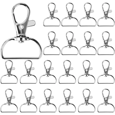 Abbildung von Belle Vous Metall Karabiner Schlüsselanhänger Haken mit D Ring (60er Pack) 25 mm Innenbreite Drehbarer Klein Karabinerhaken für Schmuck, Handtaschen, Nähprojekte, und DIY