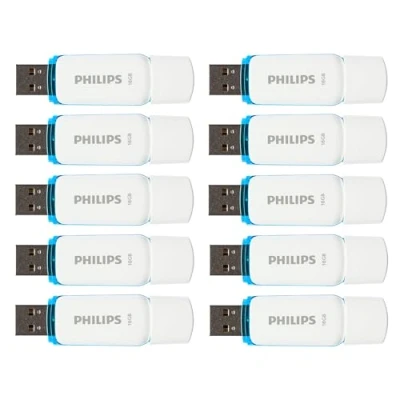 Abbildung von Philips Snow Edition 2.0 USB Flash Laufwerk 10x 16GB für PC, Laptop, Computer Data Storage, Lesegeschwindigkeit bis zu 21 MB/s