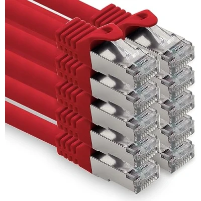 Abbildung von freiwerk 0,5m rot 10 Stück CAT.7 Netzwerkkabel Lan Ethernet Patch Kabel s FTP LSZH PIMF 10GB RJ45 Stecker Cat6a