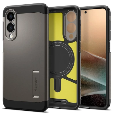 Abbildung von Spigen Tough Armor MagFit TPU Back Cover Grau Samsung Galaxy S25 Edge