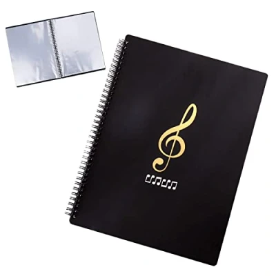 Abbildung von A4 Notenmappe,Notenmappe für Notenblätter 20 Seiten Papier Dokumente Halter Aufbewahrung,Kunststoff Konzert Chorfolder Musiker und Band Note