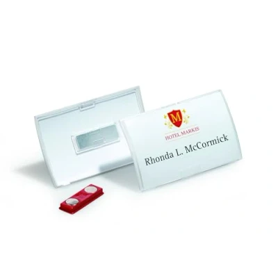 Abbildung von Durable Namensschild Click Fold, mit Magnet, 54 x 90 mm, 70% recycl. PP, Packung à 10 Stück, 821519